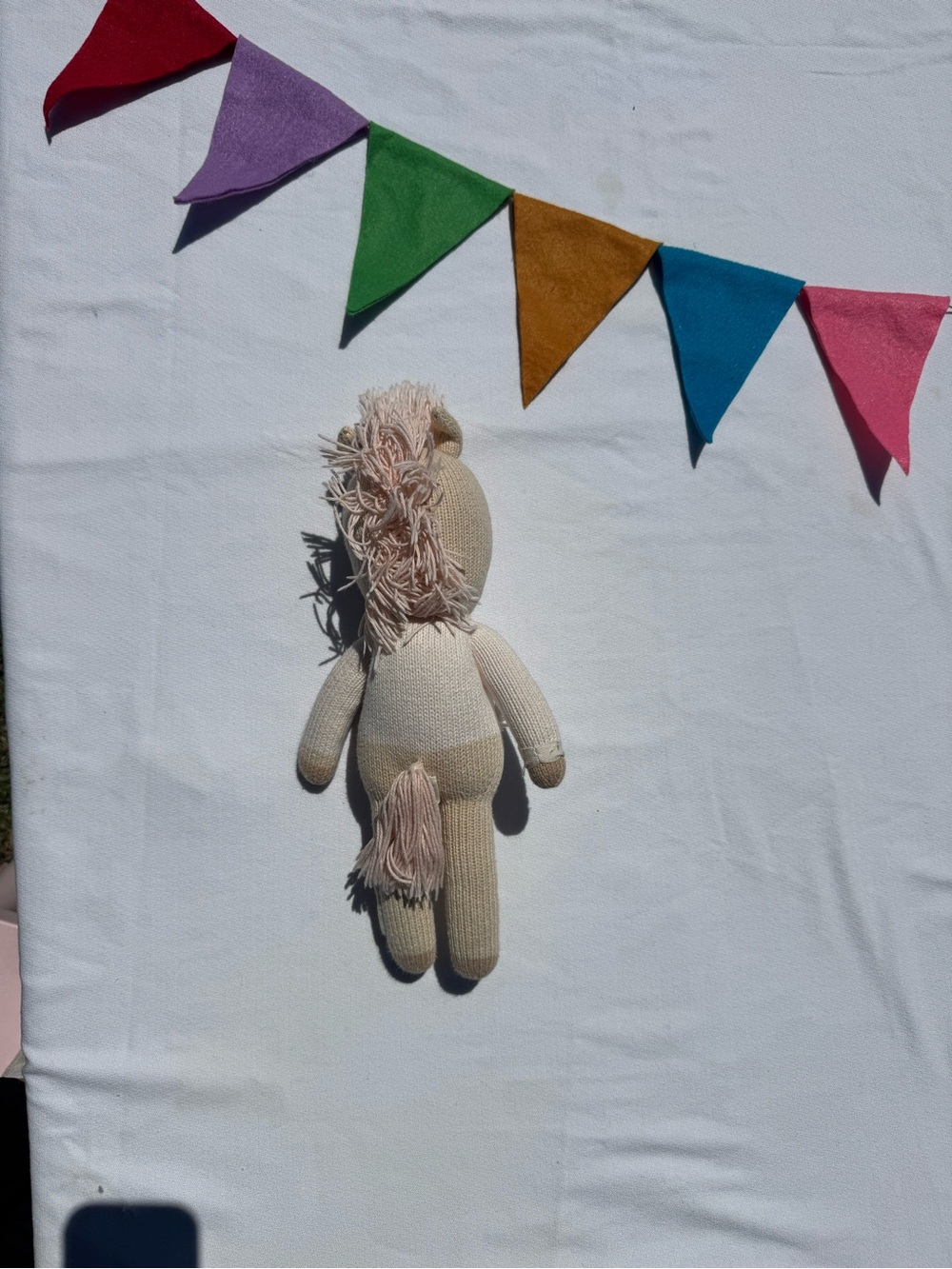 Cuddle and Kind Knitted Unicorn Plush Toy - Cream with Gold Horn - Picture 2 of 4